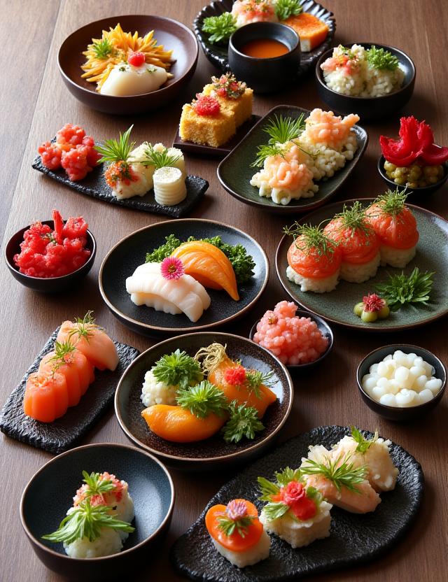 初夏の会席コース料理のフルセット